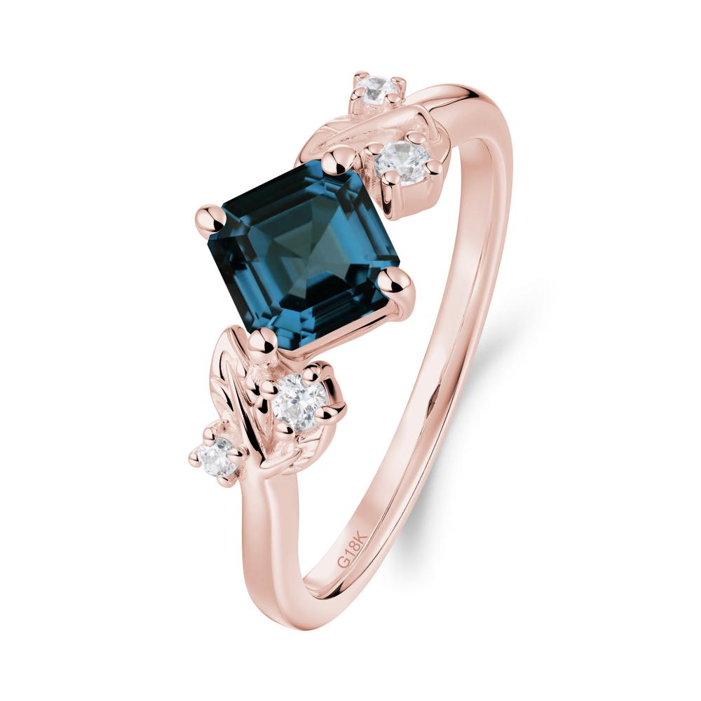 Nature Inspired London Blue Topaz Promise Ring - LUO Jewelry #metal_18k rose gold