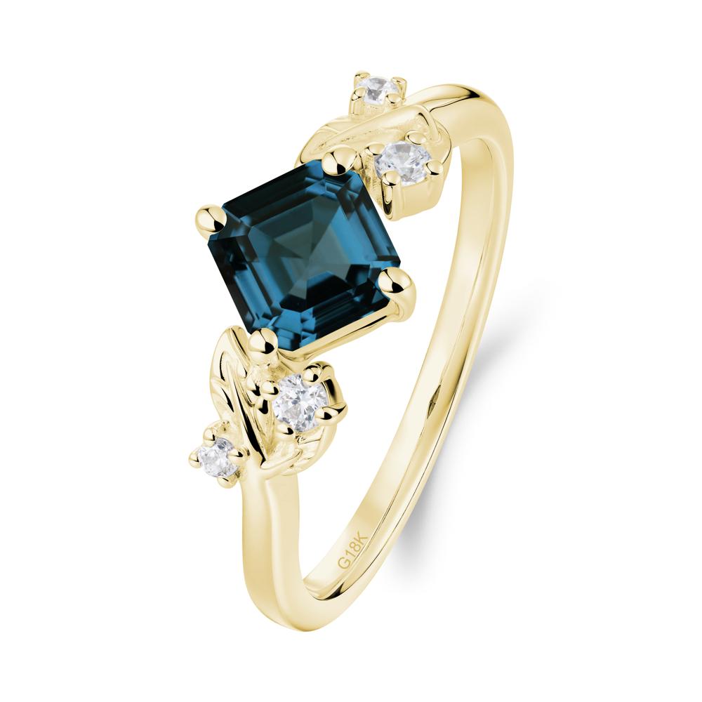Nature Inspired London Blue Topaz Promise Ring - LUO Jewelry #metal_18k yellow gold