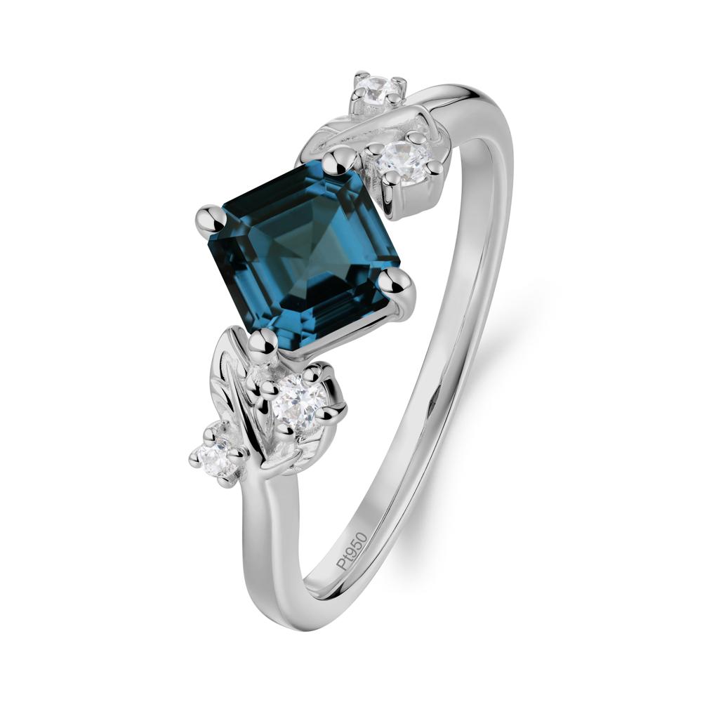 Nature Inspired London Blue Topaz Promise Ring - LUO Jewelry #metal_platinum