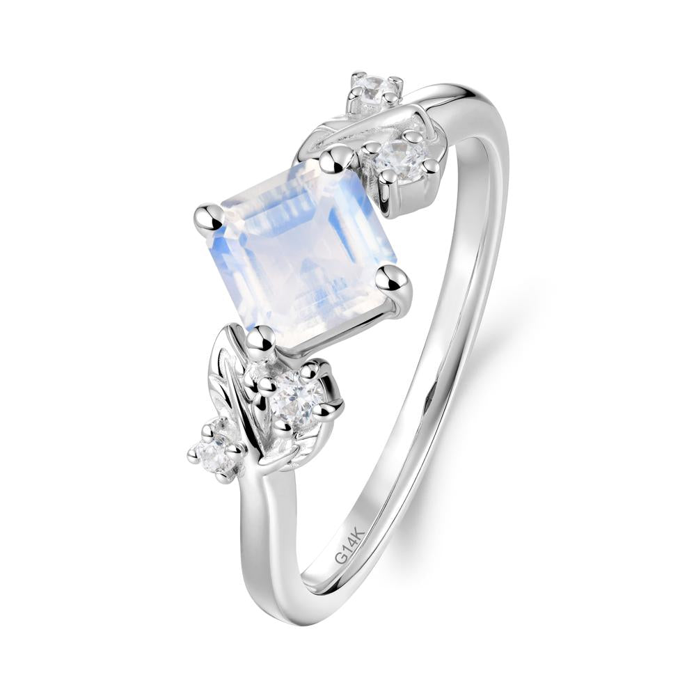 Nature Inspired Moonstone Promise Ring - LUO Jewelry #metal_14k white gold