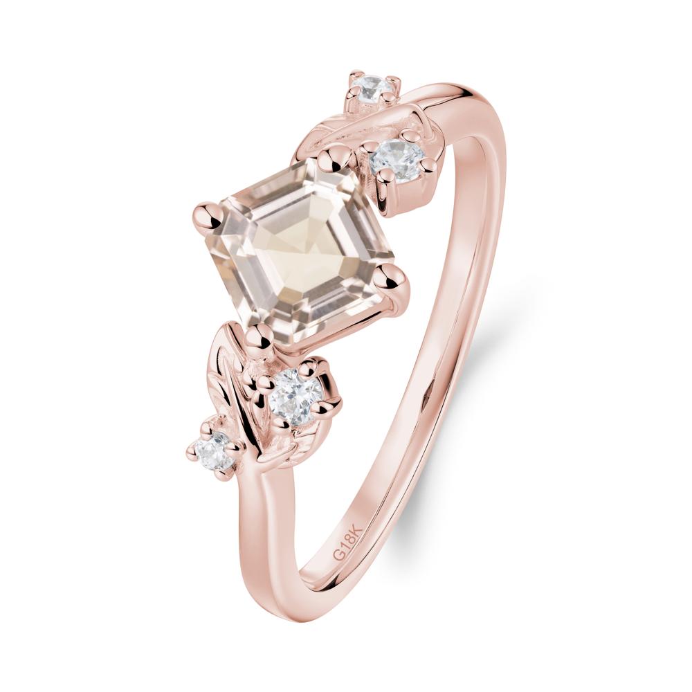 Vintage Leaf Morganite Wedding Ring - LUO Jewelry #metal_18k rose gold