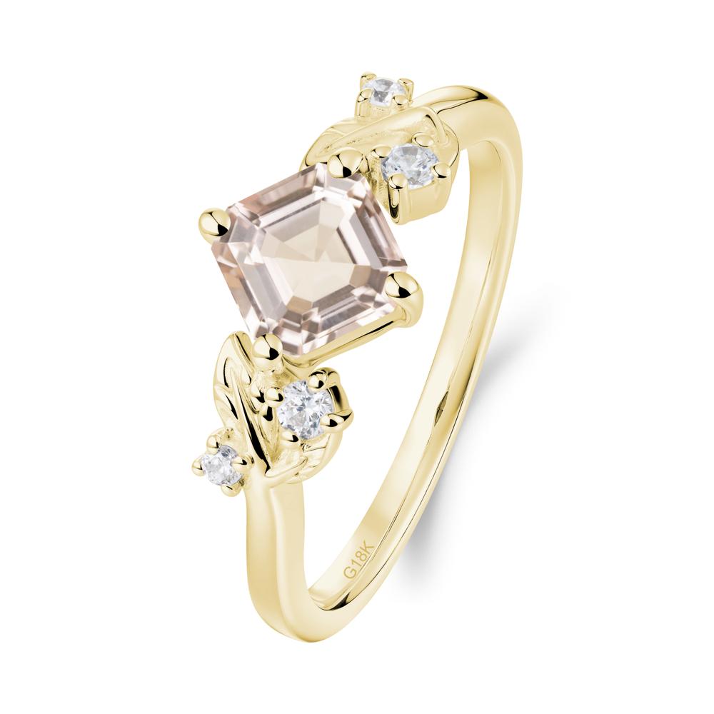 Vintage Leaf Morganite Wedding Ring - LUO Jewelry #metal_18k yellow gold