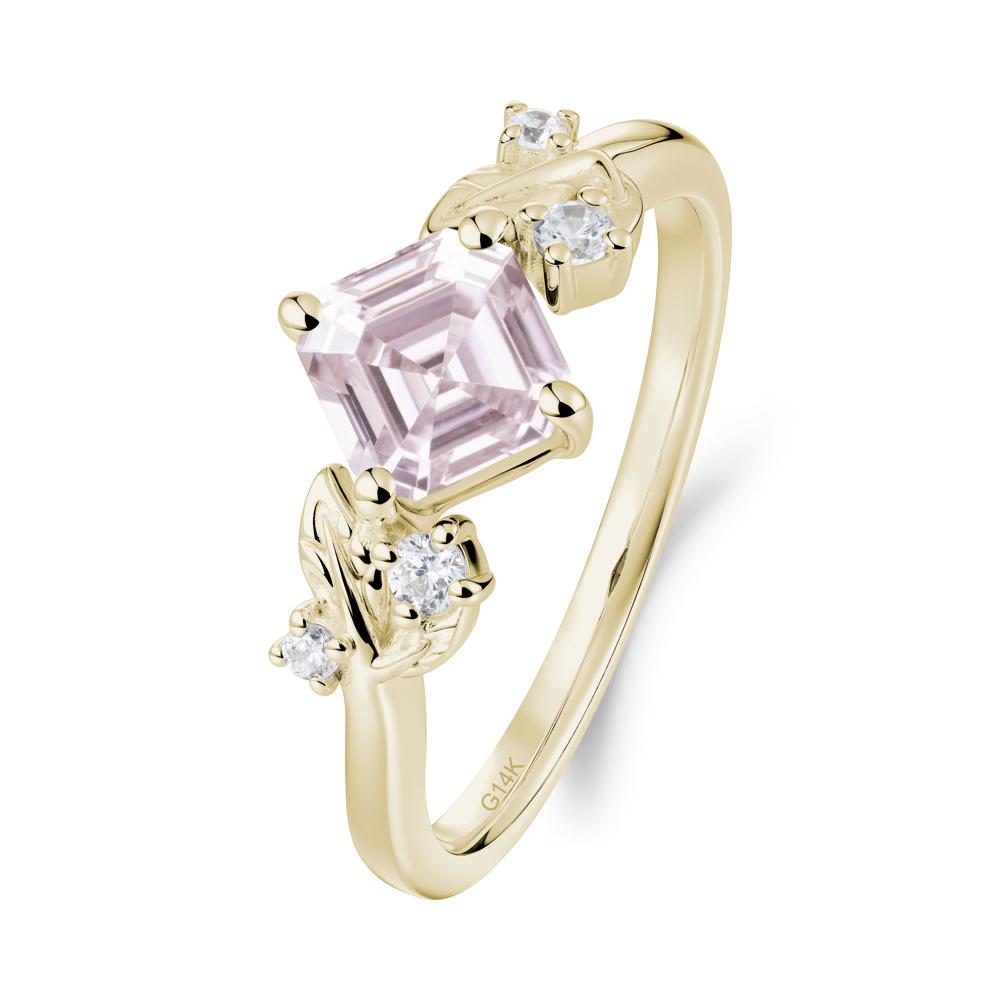 Nature Inspired Pink Cubic Zirconia Promise Ring - LUO Jewelry #metal_14k yellow gold
