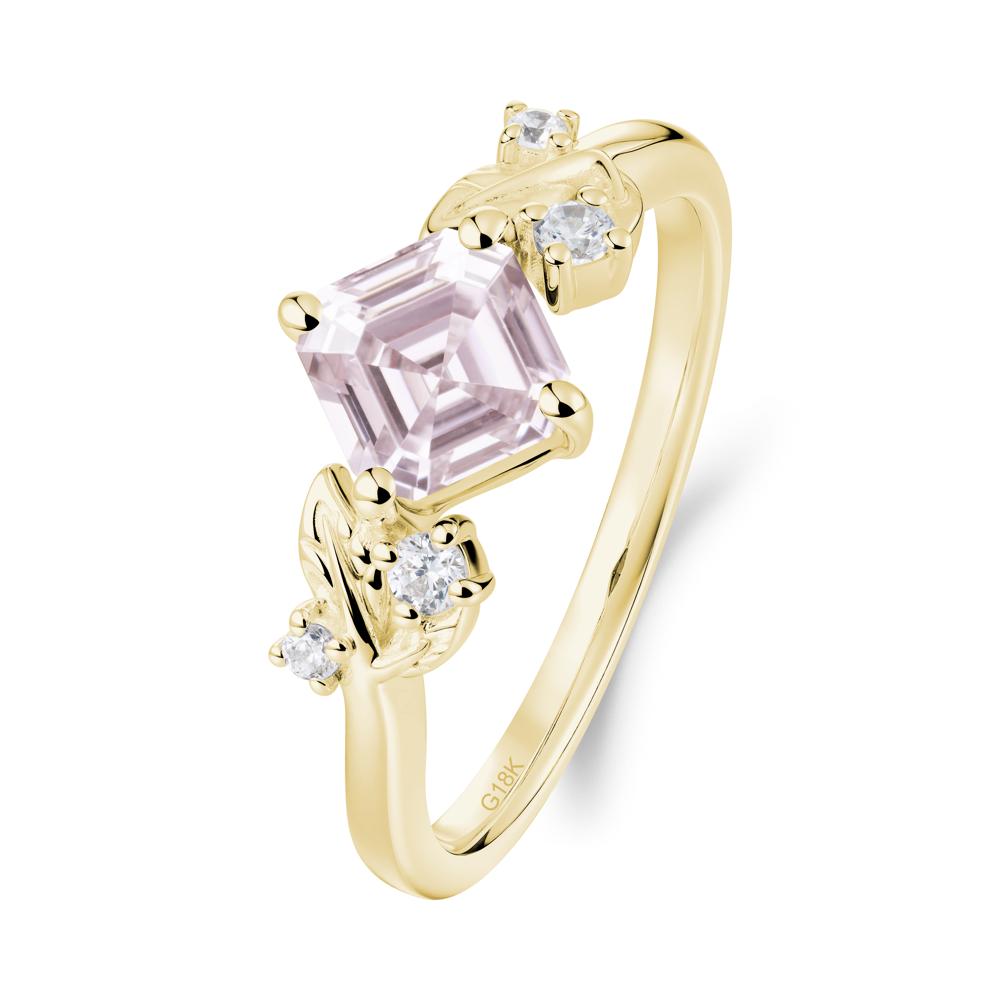 Nature Inspired Pink Cubic Zirconia Promise Ring - LUO Jewelry #metal_18k yellow gold