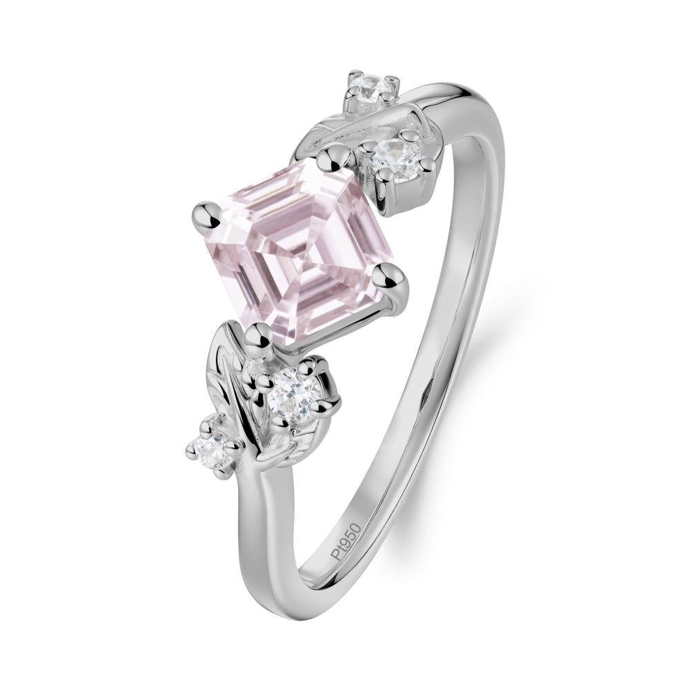 Nature Inspired Pink Cubic Zirconia Promise Ring - LUO Jewelry #metal_platinum