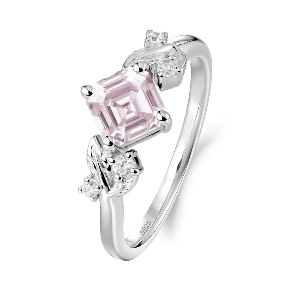 Nature Inspired Pink Cubic Zirconia Promise Ring - LUO Jewelry #metal_sterling silver