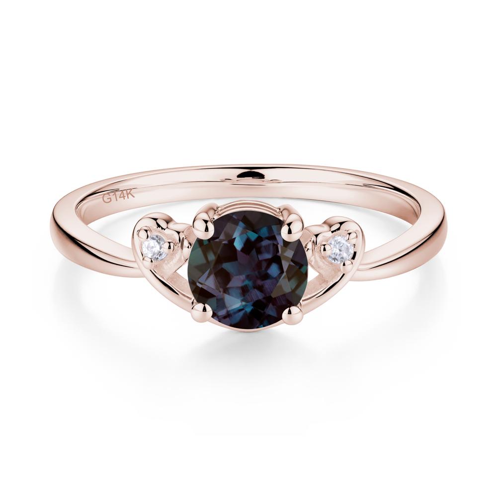 Twist Band Alexandrite Promise Ring - LUO Jewelry #metal_14k rose gold