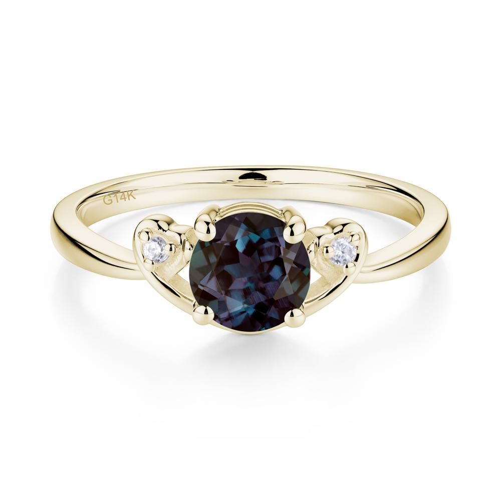 Twist Band Alexandrite Promise Ring - LUO Jewelry #metal_14k yellow gold
