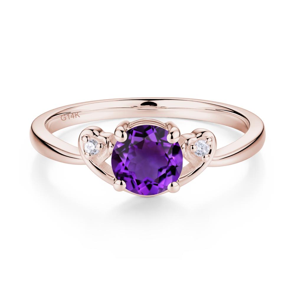 Twist Band Amethyst Promise Ring - LUO Jewelry #metal_14k rose gold