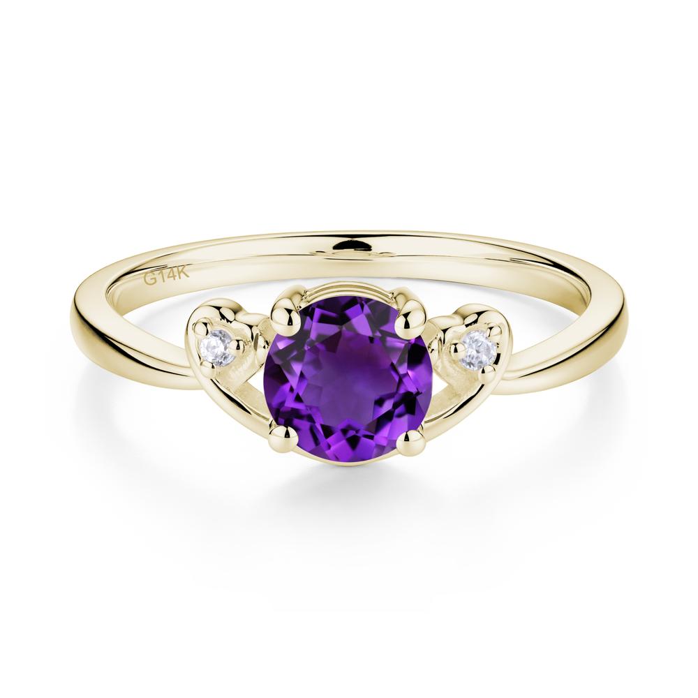 Twist Band Amethyst Promise Ring - LUO Jewelry #metal_14k yellow gold
