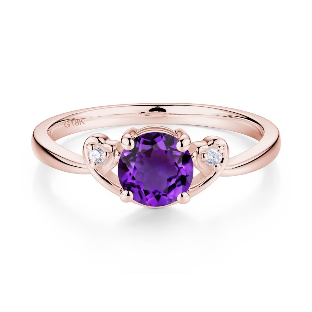 Twist Band Amethyst Promise Ring - LUO Jewelry #metal_18k rose gold