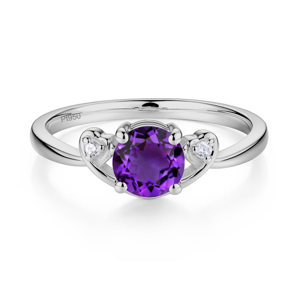 Twist Band Amethyst Promise Ring - LUO Jewelry #metal_platinum