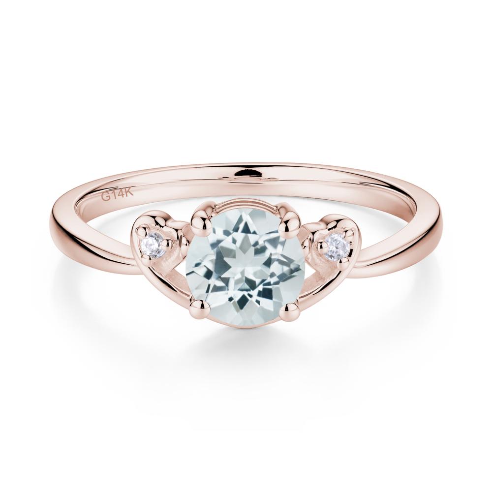 Twist Band Aquamarine Promise Ring - LUO Jewelry #metal_14k rose gold