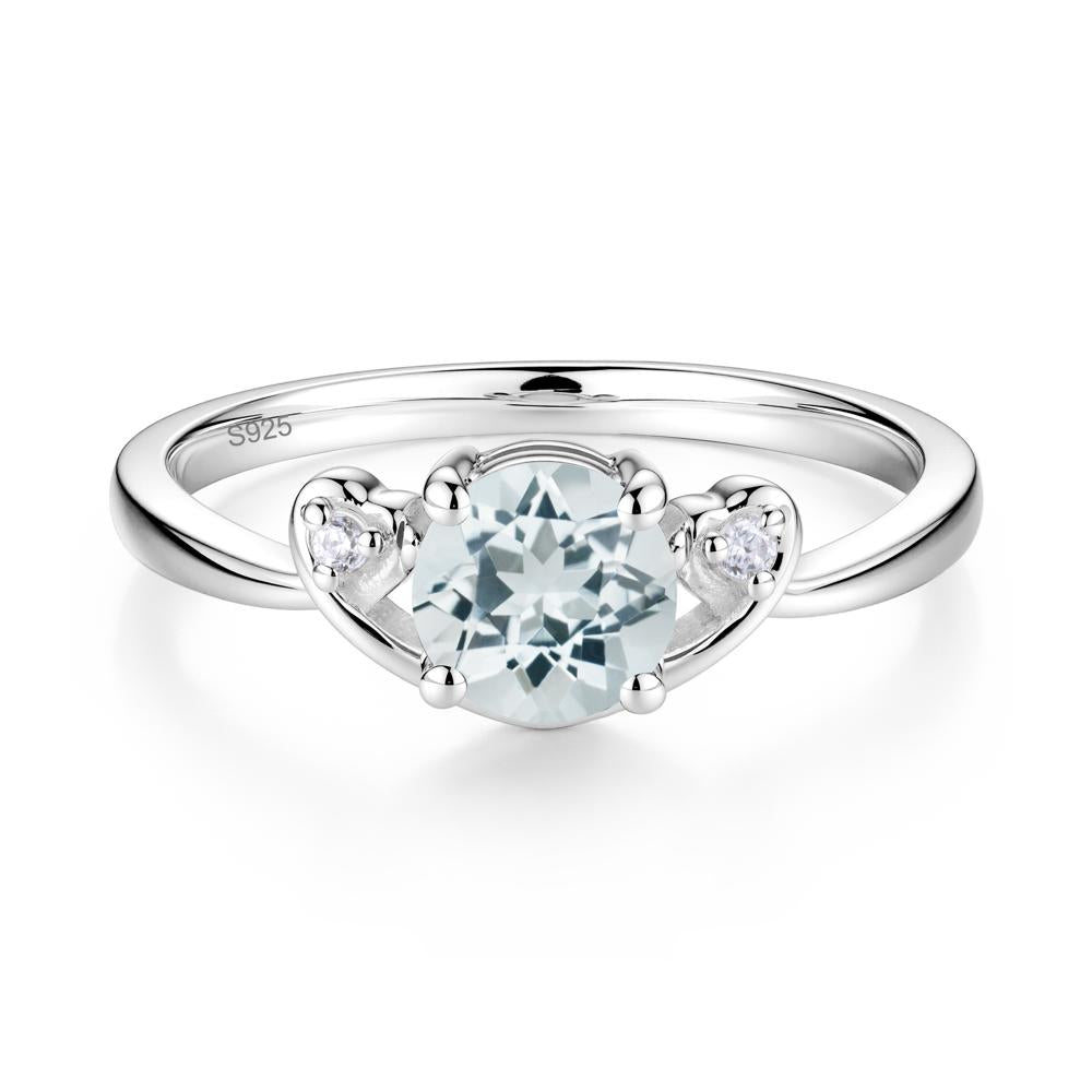 Twist Band Aquamarine Promise Ring - LUO Jewelry #metal_sterling silver