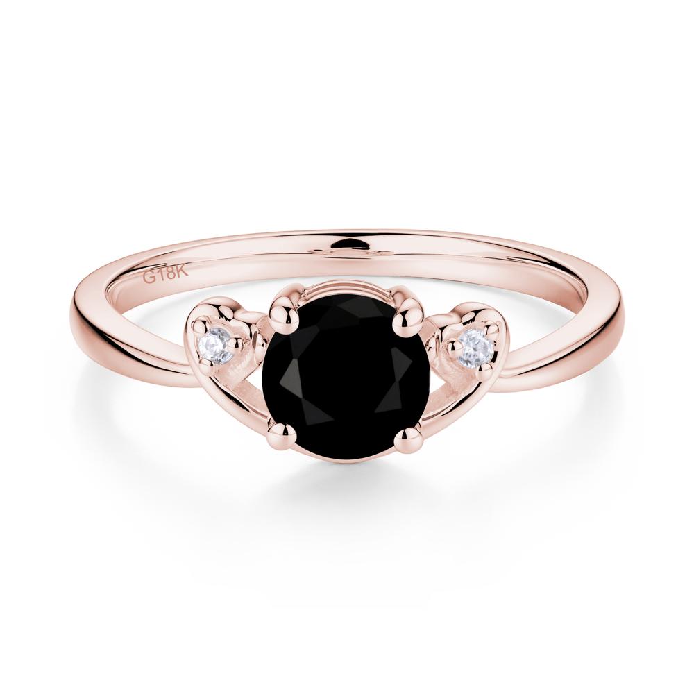 Twist Band Black Spinel Promise Ring - LUO Jewelry #metal_18k rose gold