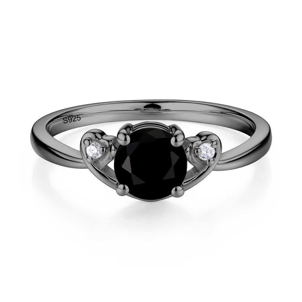 Twist Band Black Spinel Promise Ring - LUO Jewelry #metal_black finish sterling silver