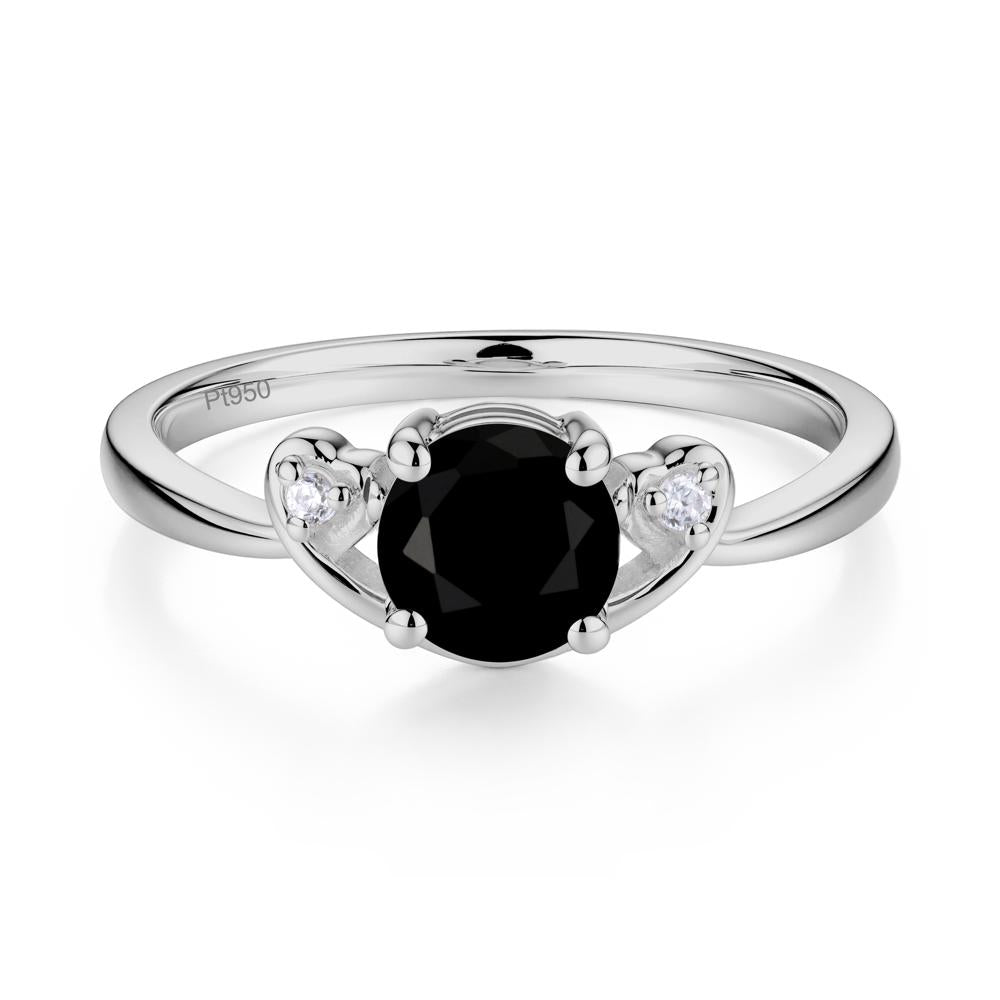 Twist Band Black Spinel Promise Ring - LUO Jewelry #metal_platinum