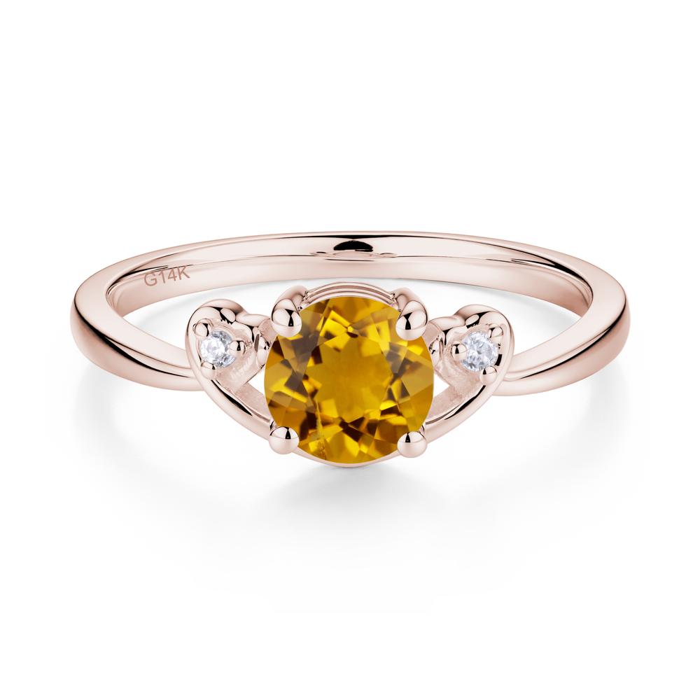 Twist Band Citrine Promise Ring - LUO Jewelry #metal_14k rose gold