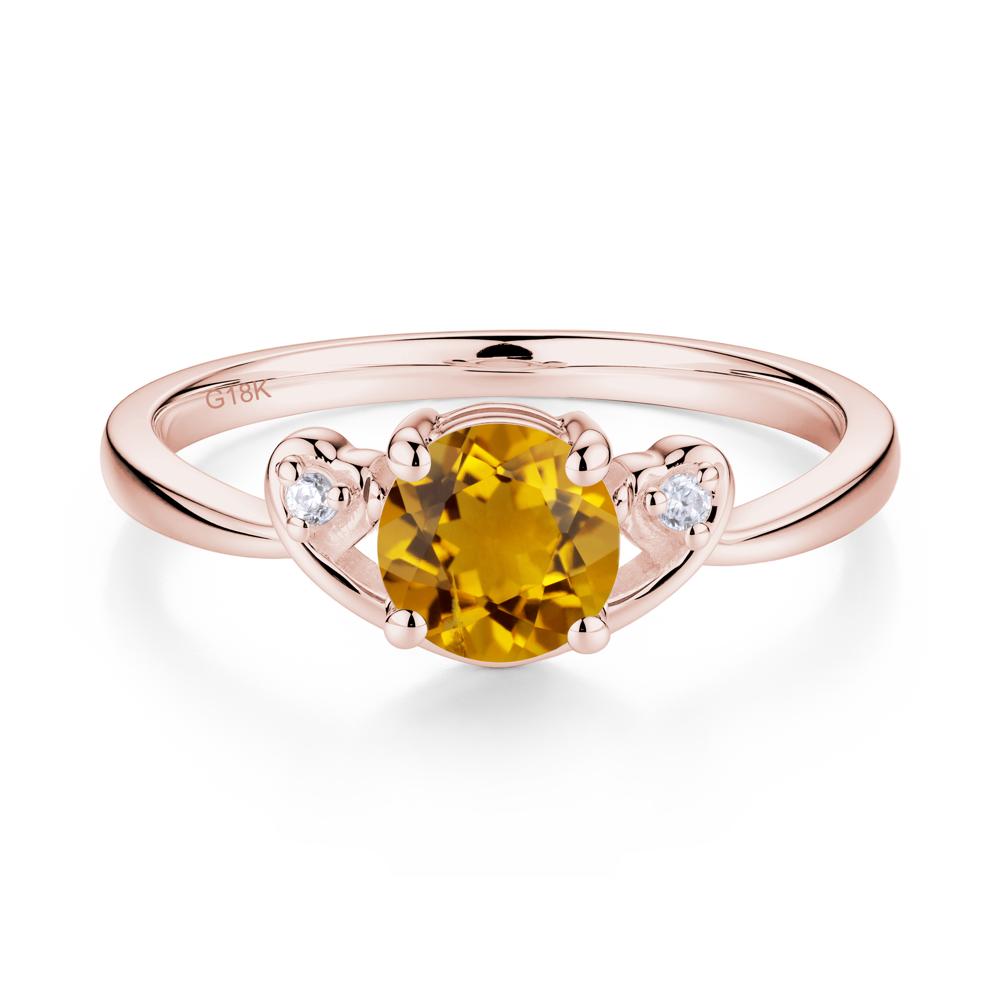 Twist Band Citrine Promise Ring - LUO Jewelry #metal_18k rose gold