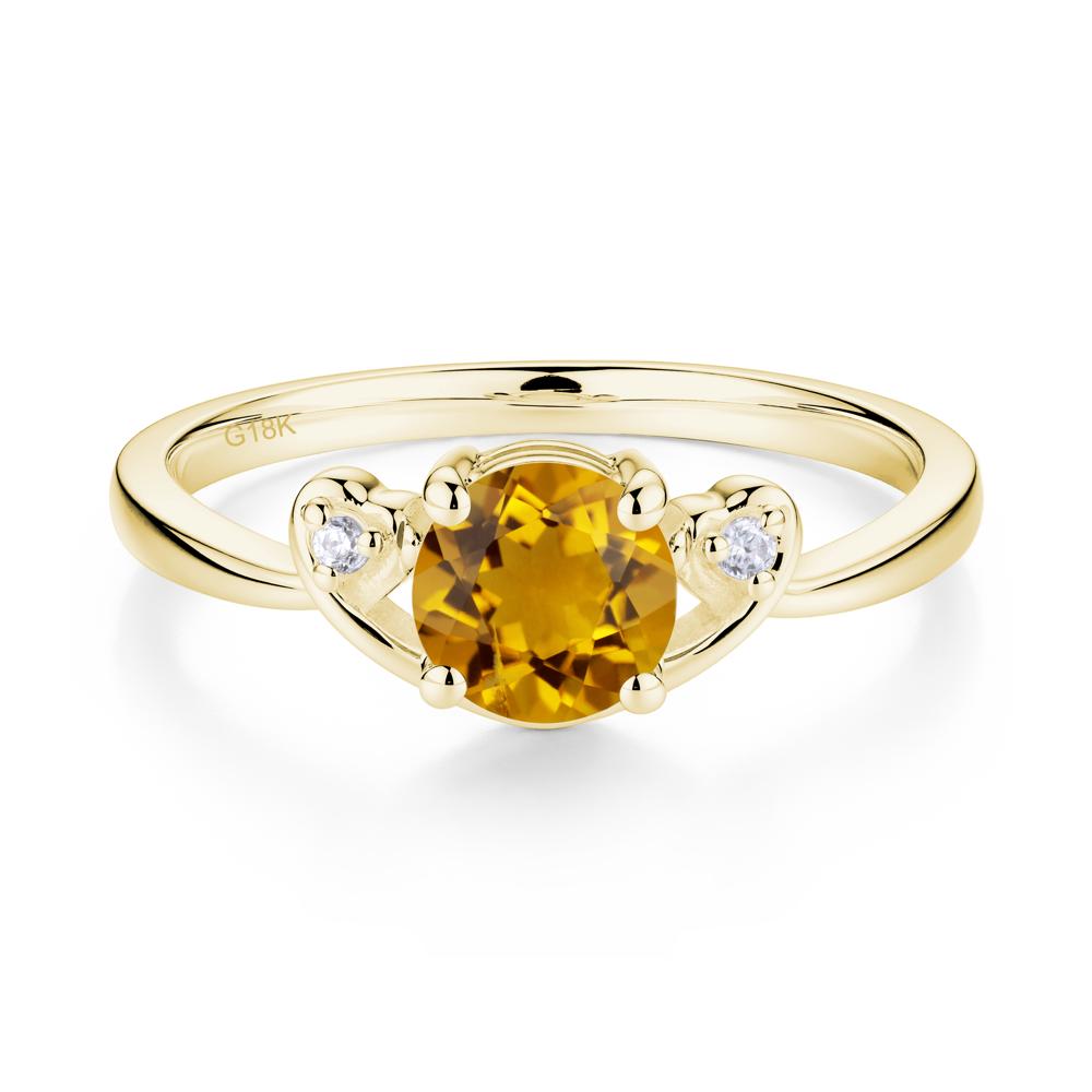 Twist Band Citrine Promise Ring - LUO Jewelry #metal_18k yellow gold