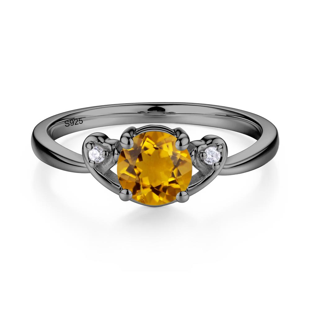 Twist Band Citrine Promise Ring - LUO Jewelry #metal_black finish sterling silver