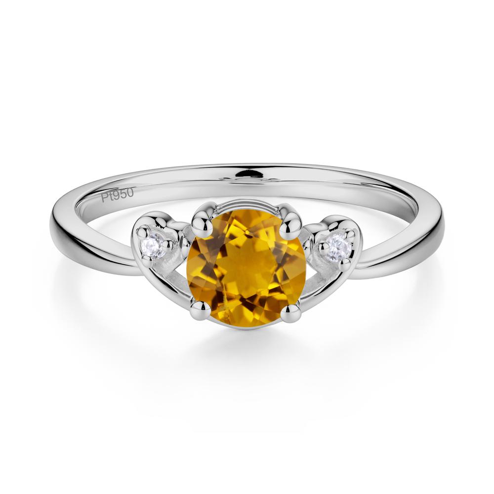 Twist Band Citrine Promise Ring - LUO Jewelry #metal_platinum