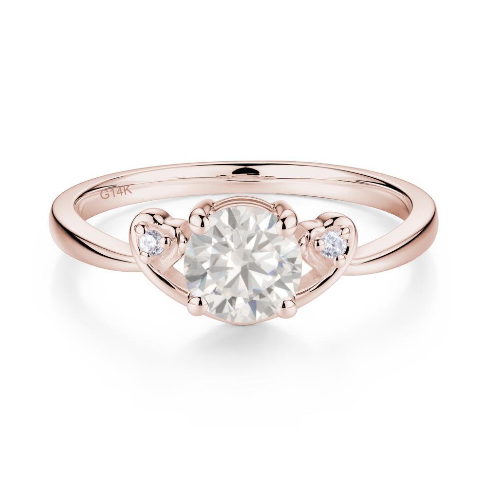 Twist Band Cubic Zirconia Promise Ring - LUO Jewelry #metal_14k rose gold