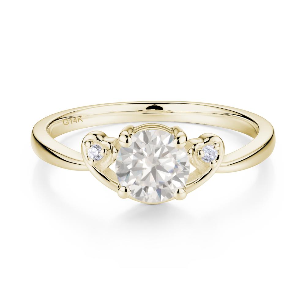 Twist Band Cubic Zirconia Promise Ring - LUO Jewelry #metal_14k yellow gold