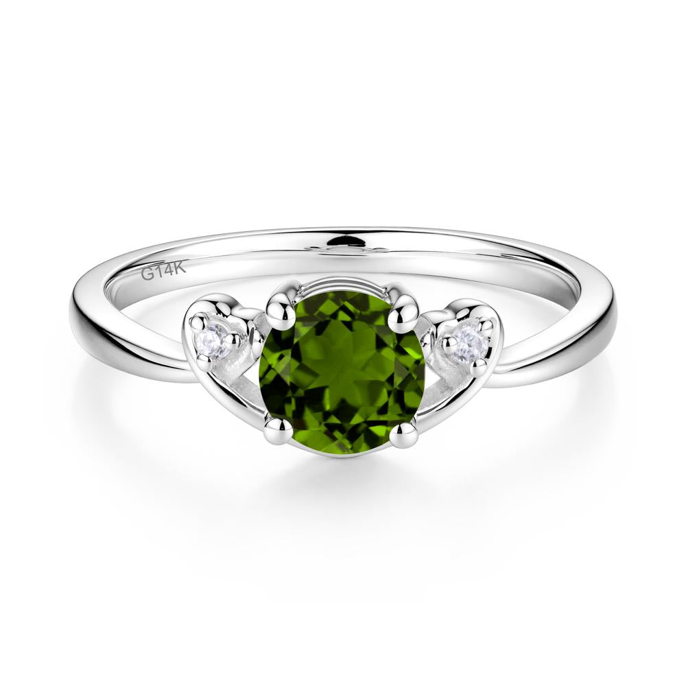 Twist Band Diopside Promise Ring - LUO Jewelry #metal_14k white gold