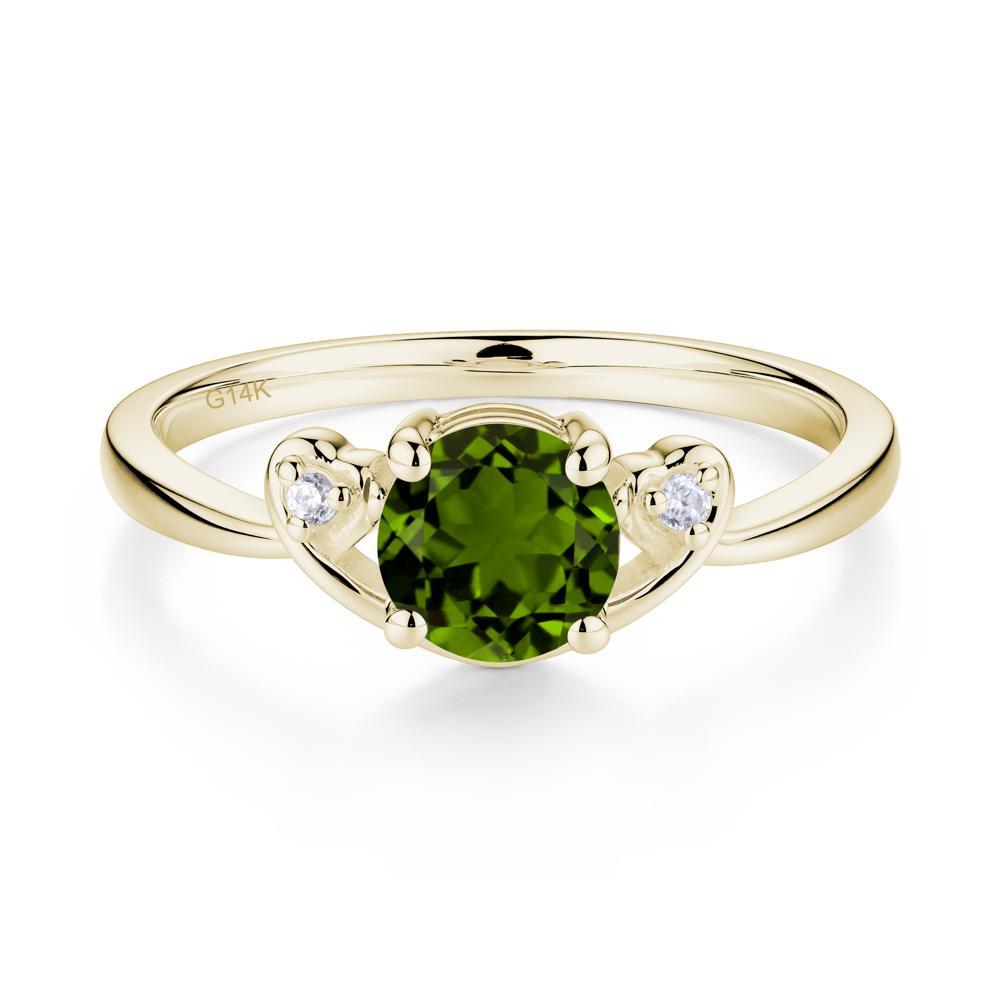 Twist Band Diopside Promise Ring - LUO Jewelry #metal_14k yellow gold
