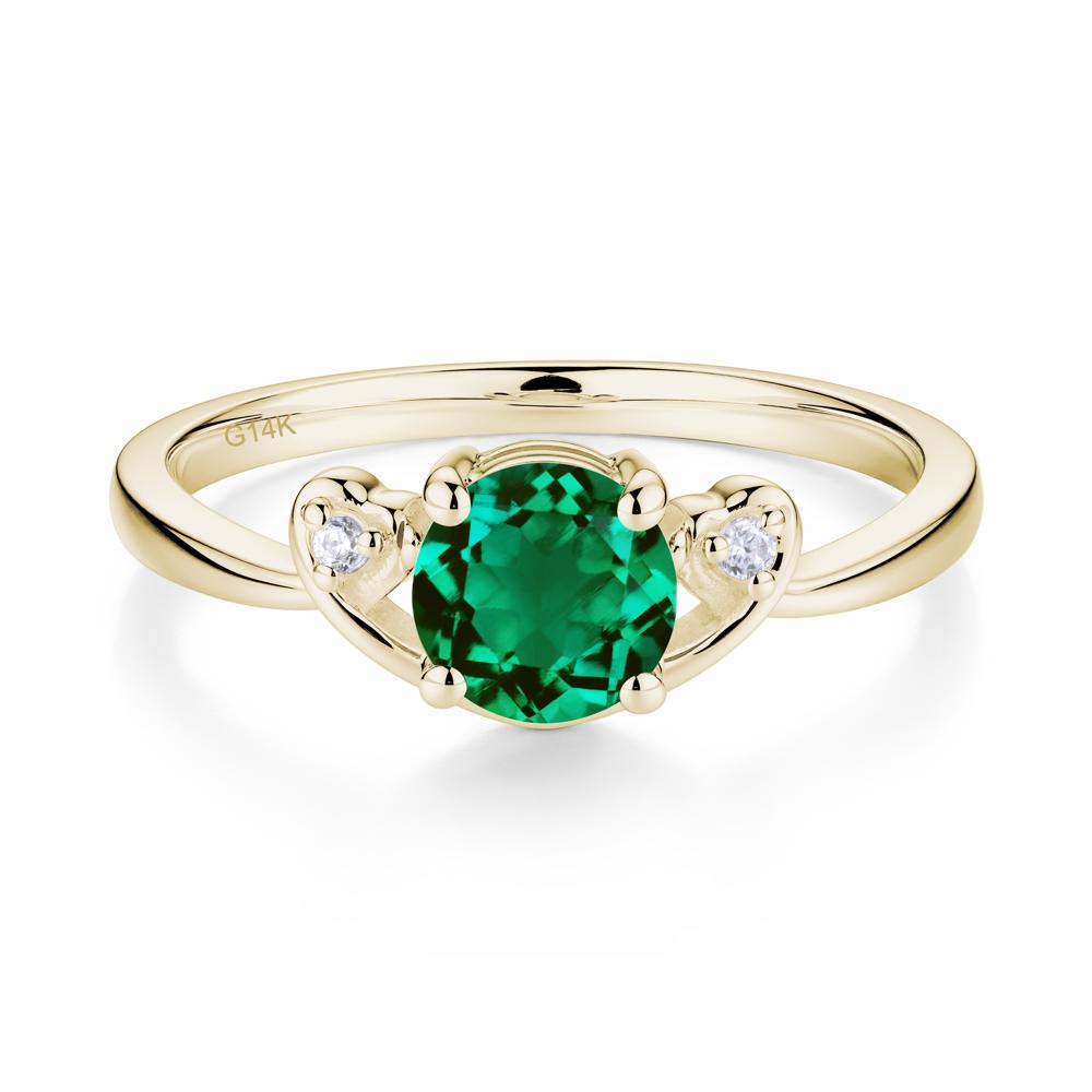 Twist Band Emerald Promise Ring - LUO Jewelry #metal_14k yellow gold