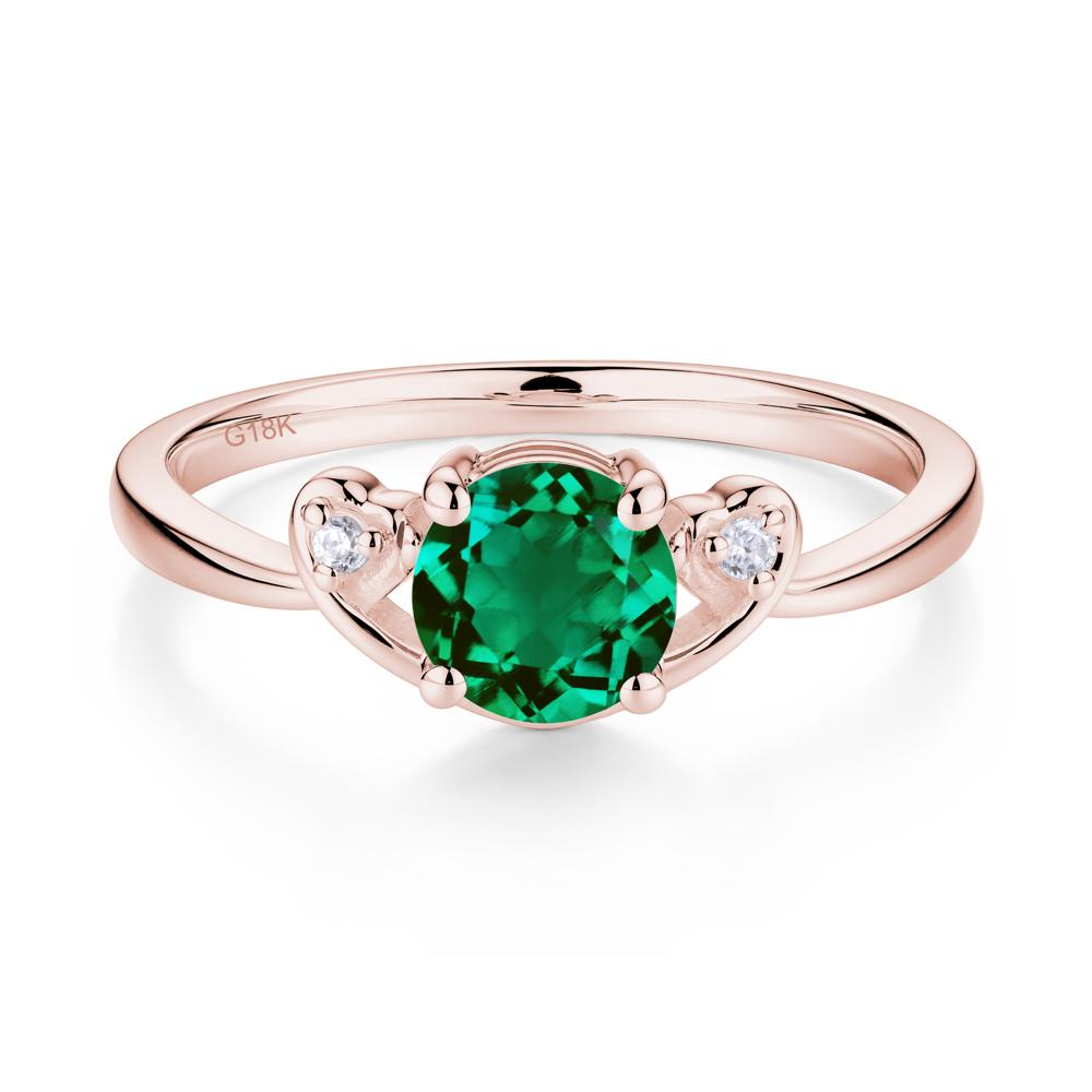 Twist Band Emerald Promise Ring - LUO Jewelry #metal_18k rose gold