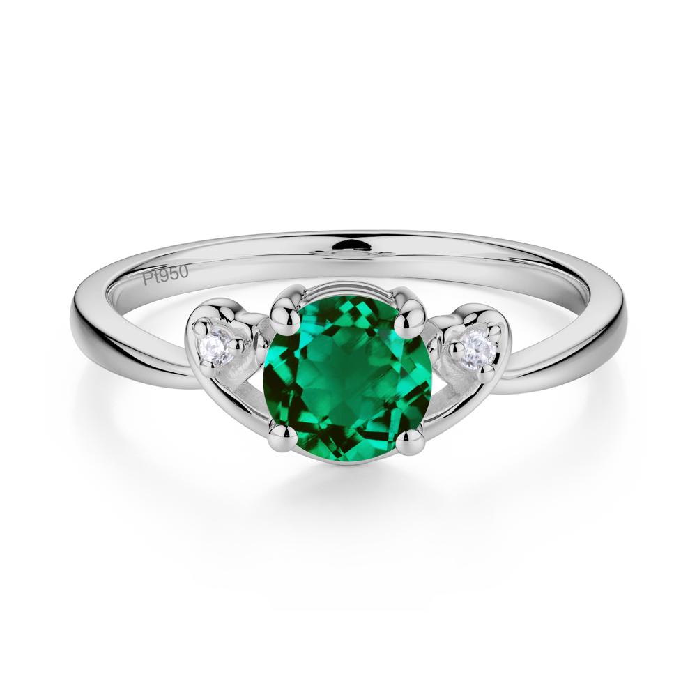 Twist Band Emerald Promise Ring - LUO Jewelry #metal_platinum