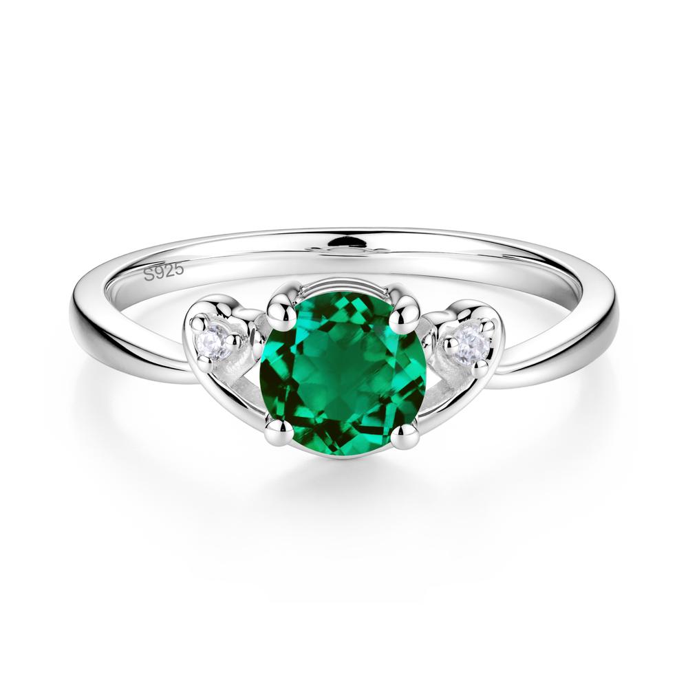 Twist Band Emerald Promise Ring - LUO Jewelry #metal_sterling silver