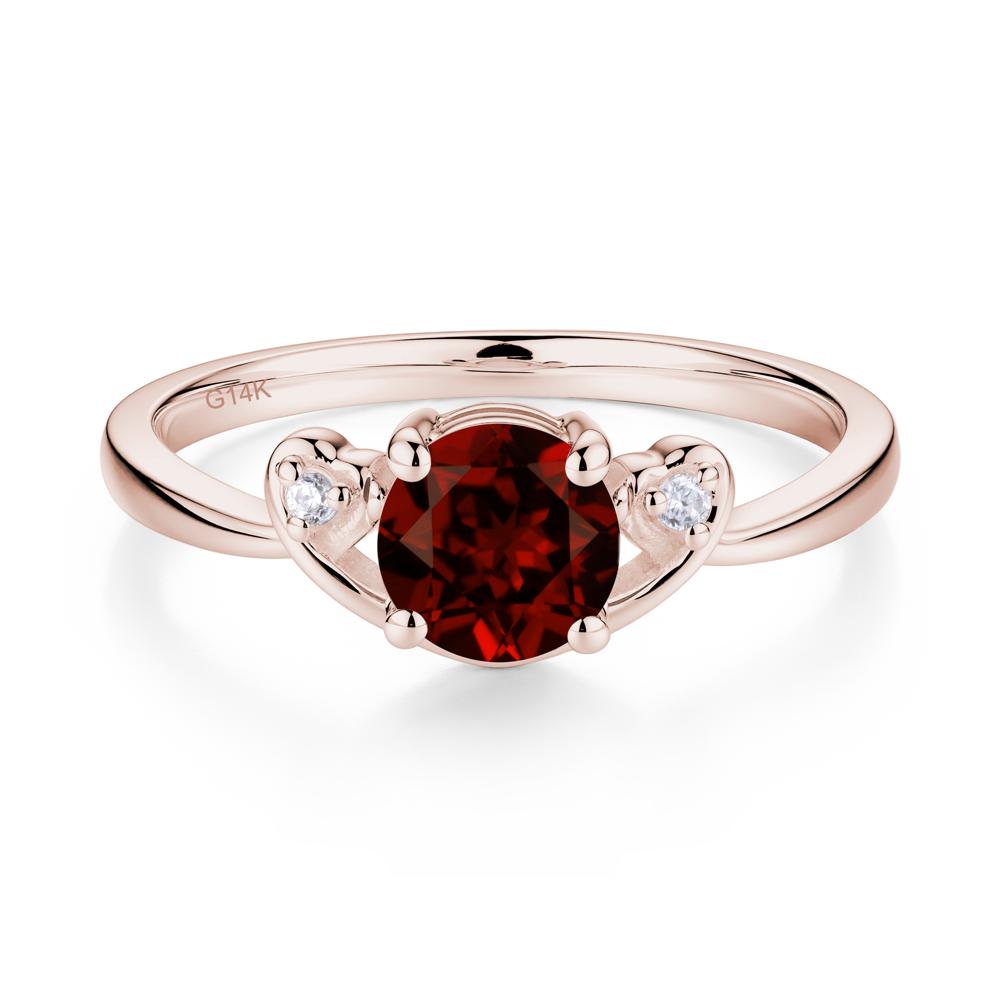 Twist Band Garnet Promise Ring - LUO Jewelry #metal_14k rose gold