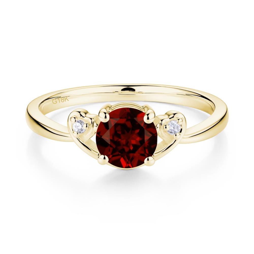 Twist Band Garnet Promise Ring - LUO Jewelry #metal_18k yellow gold