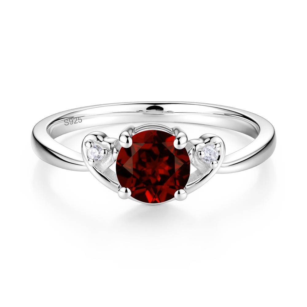 Twist Band Garnet Promise Ring - LUO Jewelry #metal_sterling silver