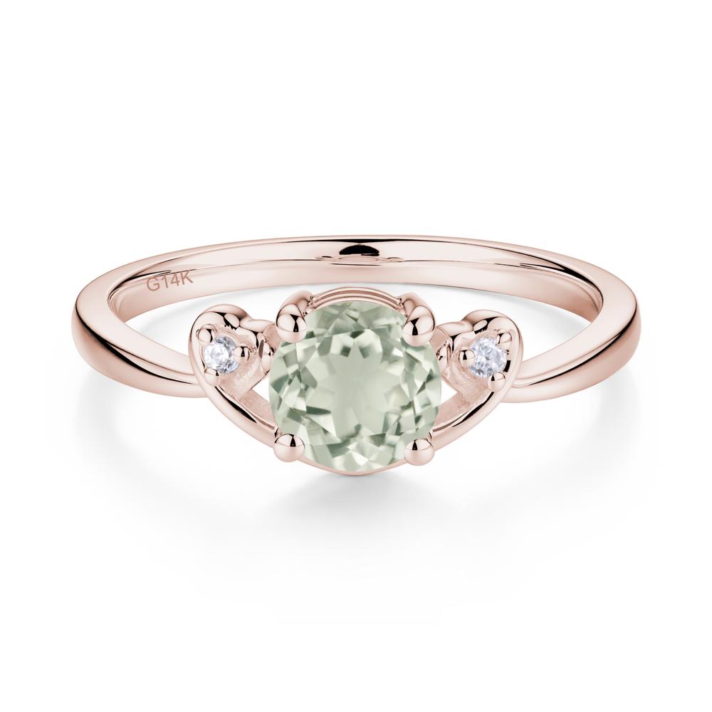 Twist Band Green Amethyst Promise Ring - LUO Jewelry #metal_14k rose gold