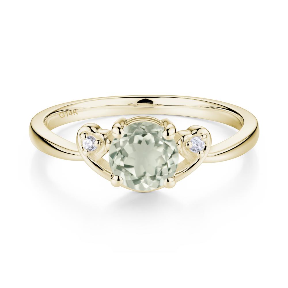 Twist Band Green Amethyst Promise Ring - LUO Jewelry #metal_14k yellow gold