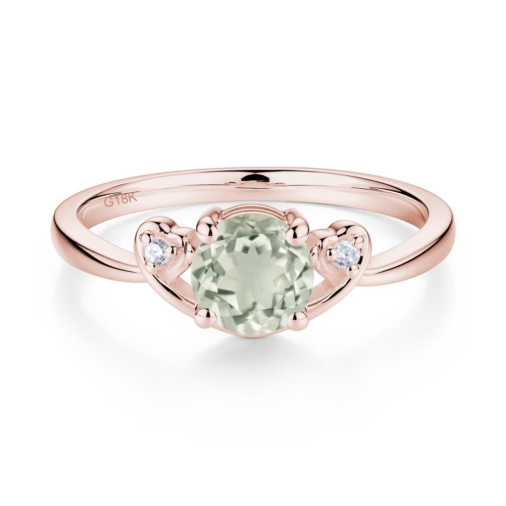 Twist Band Green Amethyst Promise Ring - LUO Jewelry #metal_18k rose gold