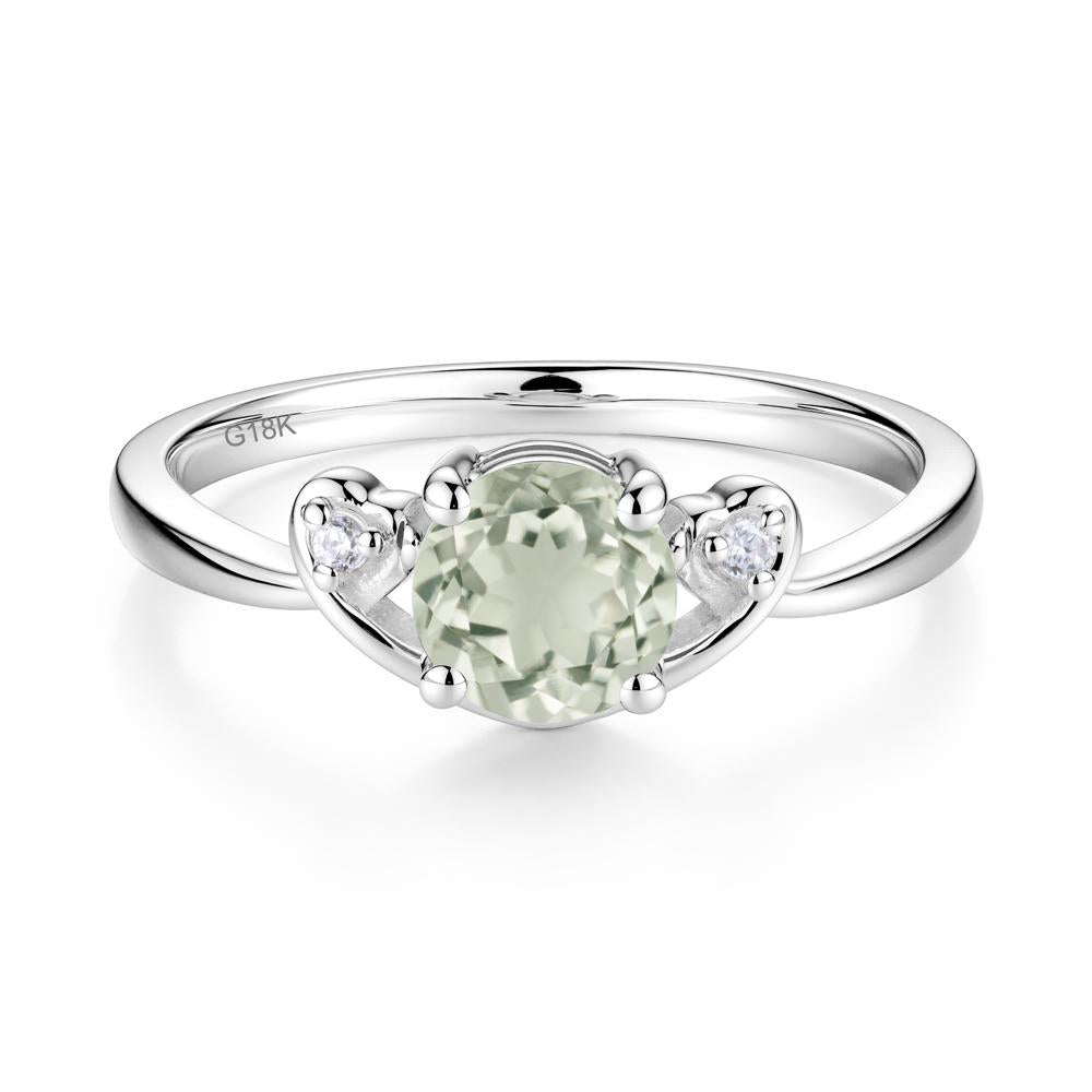 Twist Band Green Amethyst Promise Ring - LUO Jewelry #metal_18k white gold