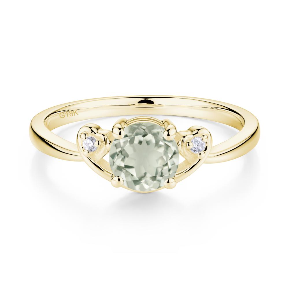 Twist Band Green Amethyst Promise Ring - LUO Jewelry #metal_18k yellow gold