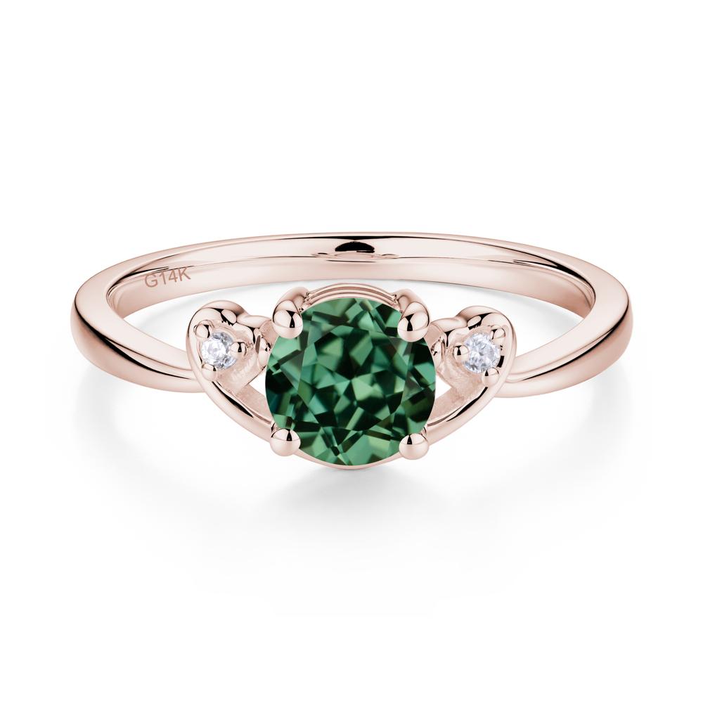 Twist Band Green Sapphire Promise Ring - LUO Jewelry #metal_14k rose gold