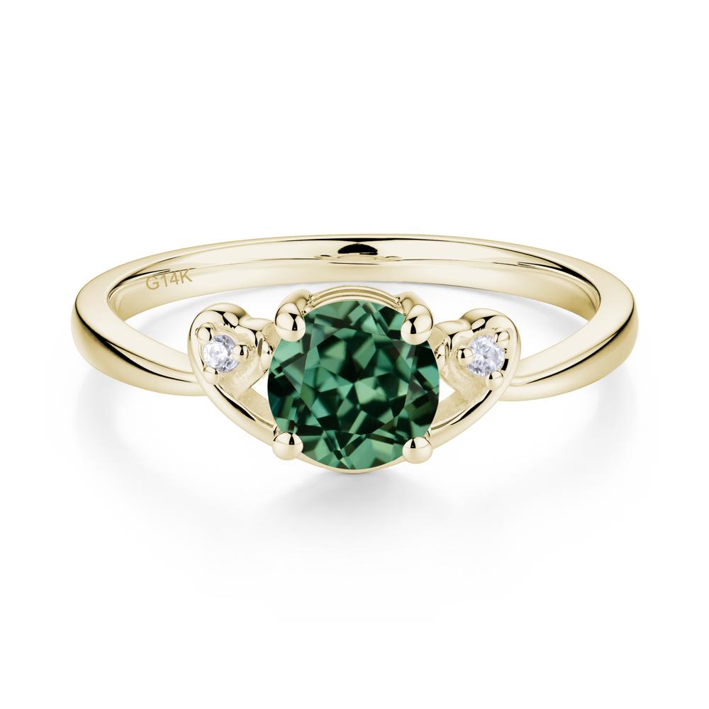 Twist Band Green Sapphire Promise Ring - LUO Jewelry #metal_14k yellow gold