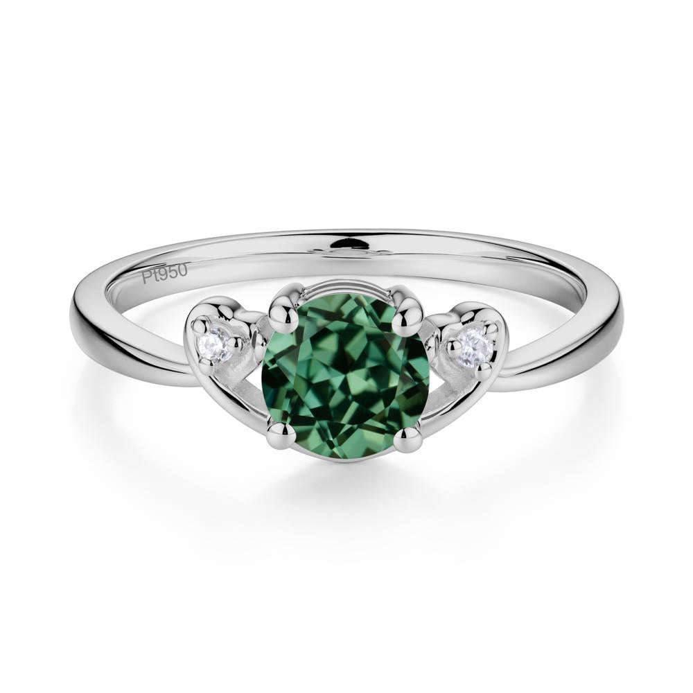 Twist Band Green Sapphire Promise Ring - LUO Jewelry #metal_platinum