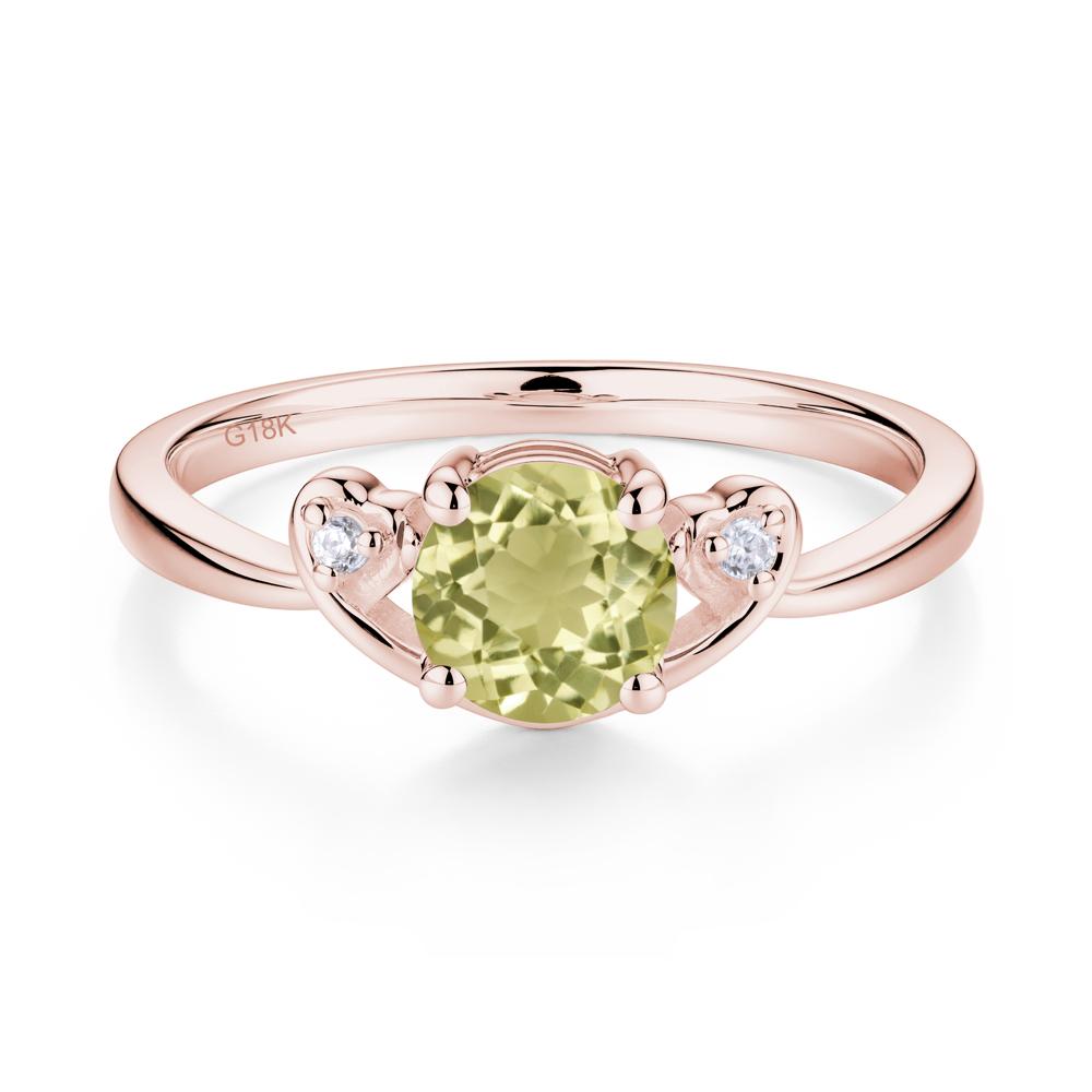 Twist Band Lemon Quartz Promise Ring - LUO Jewelry #metal_18k rose gold