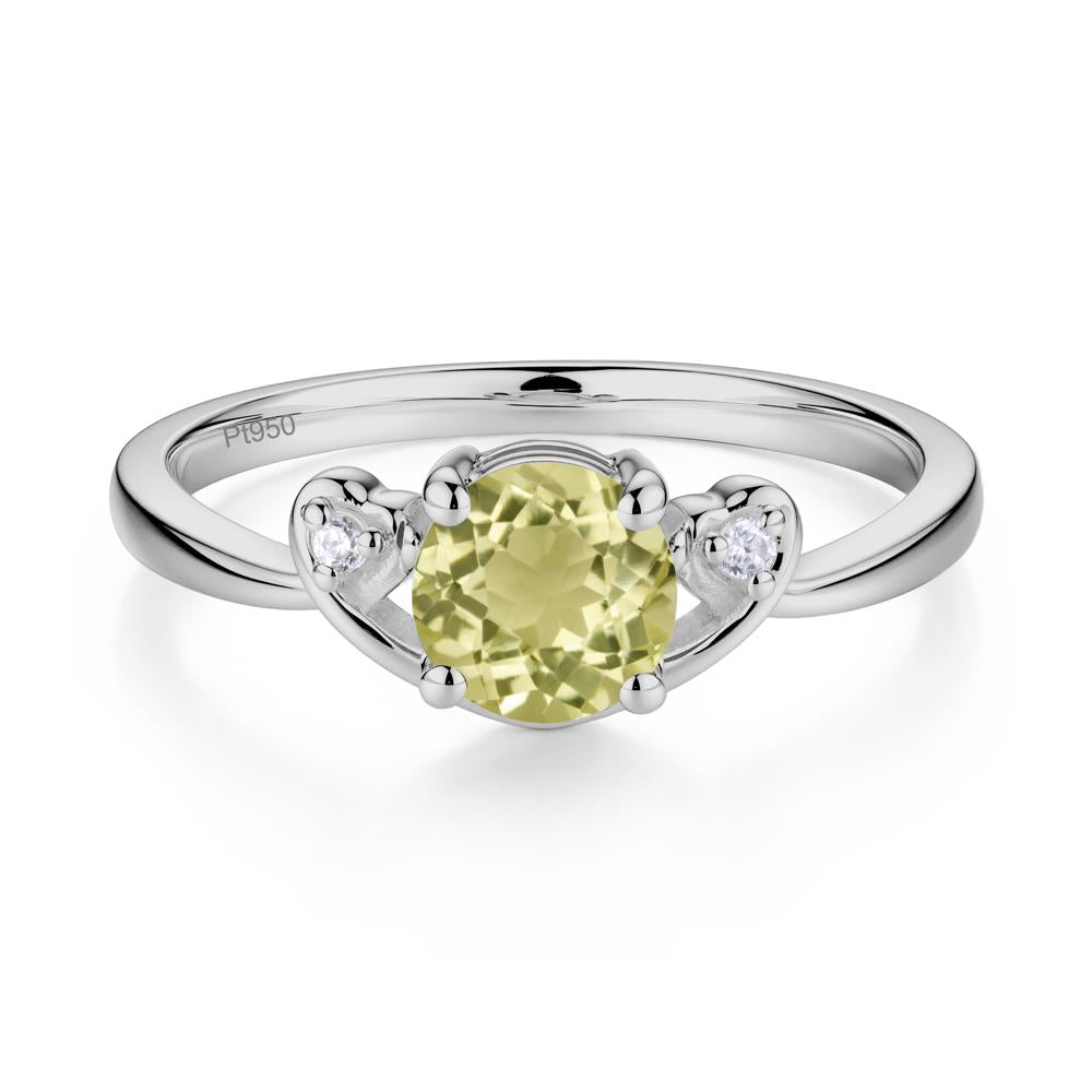 Twist Band Lemon Quartz Promise Ring - LUO Jewelry #metal_platinum