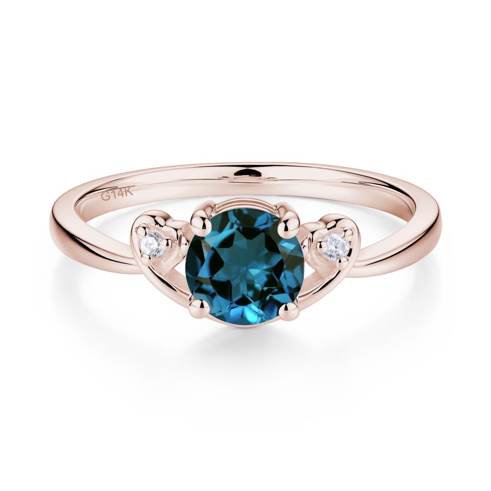 Twist Band London Blue Topaz Promise Ring - LUO Jewelry #metal_14k rose gold