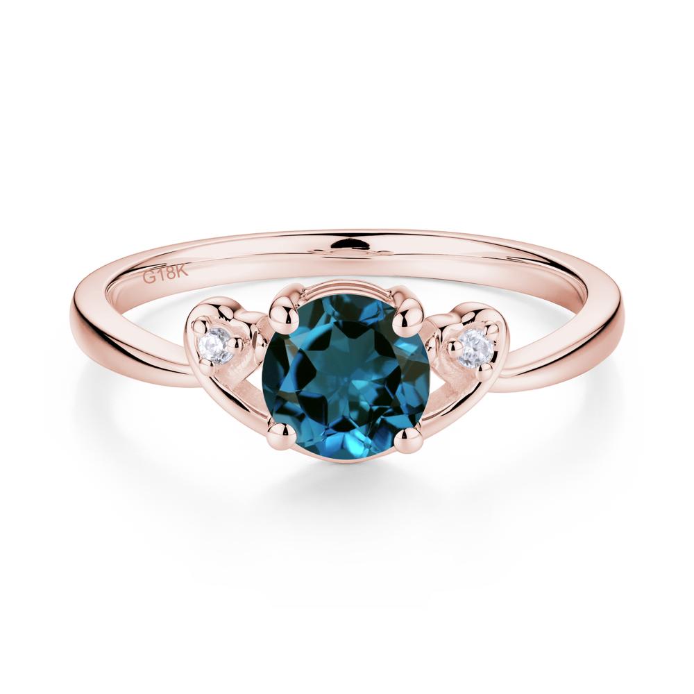 Twist Band London Blue Topaz Promise Ring - LUO Jewelry #metal_18k rose gold