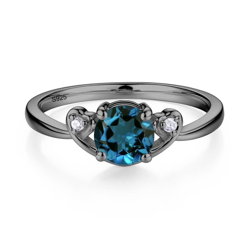 Twist Band London Blue Topaz Promise Ring - LUO Jewelry #metal_black finish sterling silver